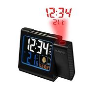 La Crosse Technology WT551 Réveil Radio Piloté avec Projection Ecran Couleurs - Noir
