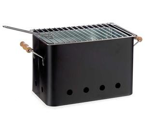 LA DEHESA Barbacoa portable rectangulaire avec poignées noire