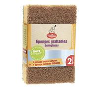 La Droguerie écologique - 2 Eponges Grattantes Verte et Marron - Vendu par unité