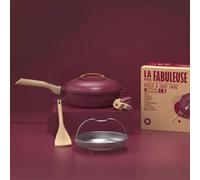La Fabuleuse Poêle Sauteuse Casserole Cocotte Cookut 24 cm Rouge rubis