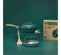 La Fabuleuse Poêle Sauteuse Casserole Cocotte Cookut 24 cm Vert canopée