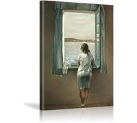 La Femme À La Fenêtre Mur Art Toile Peinture Salvador Dali Imprime Fille Mur Art Photo pour avec cadre 20x30cm[5694]