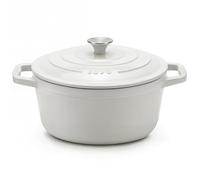 Iena25 cocotte en fonte beige 25cm