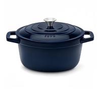 La Fonderie 1890 Cocotte Ronde Fonte Émaillée 25 cm ALMA25, Capacité 4,7 L, Bleu Marine, Compatible Tous Feux, Induction, Gaz, Électrique, Grill, Four, Couvercle en Fonte, Idéale pour Mijoter et Rôtir