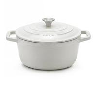 Iena25 cocotte en fonte beige 25cm