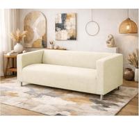 La Housse de Causeuse de Rechange en Coton Durable Klippan est fabriquée sur Mesure. Elle s'adapte à la Housse de Causeuse Klippan, Une Housse de canapé de Rechange (Coton Beige)