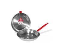 La Ideal en Acier Poli Poêle à Frire Peu Profonde avec Une poignée, Argent, Lot de 12, Acier, Silver, 40 cm