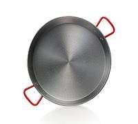 La Ideal poêles à paella en acier poli Argenté/rouge 24 cm, 1 pièce