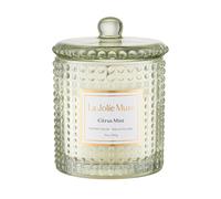 LA JOLIE MUSE Bougie d'été parfumée à la menthe et aux agrumes, bougies d'été pour la maison, bougies d'eucalyptus de luxe pour homme et femme, cire de soja naturelle, 75 heures, 283,5 g