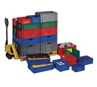 LA-KA-PE Bac gerbable de transport L800xl600xH320mm - TK800/320-0 ROT