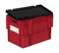 LA-KA-PE Couvercle cloche L600xl400mm noir PP adapté au bacs gerbables-emboîtables LA-KA- Quantité:1