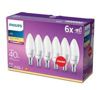 La Lampe LED Philips Remplace Le Blanc Chaud (2700 Kelvin), 470 Lumens, Bougie, Plastique, Blanc Chaud, E14, 5.5W, 240V