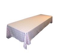 LA Linen Nappe à Carreaux, 152,4 x 305 x 0,04 cm, Rose, Rose/Blanc, 152,4 x 305 x 0,04 cm