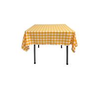LA Linen Nappe à Carreaux Jaune foncé 147 x 147 cm