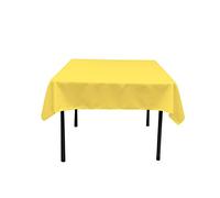 LA Linen Nappe carrée en Popeline de Polyester, 52 x 52 Pouces, Jaune Clair, 132 x 132 x 0,04 cm