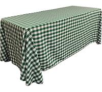 LA Linen Nappe rectangulaire en Polyester à Carreaux Vert/Blanc 228 x 332 cm