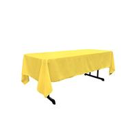 LA Linen Nappe rectangulaire en Popeline de Polyester, 152,4 x 304,8 cm, Jaune Clair