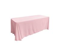 LA Linen Nappe rectangulaire en Popeline, Polyester, Rose Clair, 228,6 x 335,3 cm