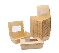 La Llareta Carton à Salade, Nourriture à Emporter Carton, Boîte D'emballage en Papier Kraft, avec Fenêtre, Preuve D'huile et D'eau, pour Sandwich, Gâteau au Fromage, Hamburger (20 PCS 700ml)