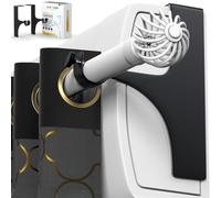 LA MAISON DORÉE | Ensemble de 2 Supports pour tringle à rideaux spécial coffre de volet roulant | Nouvelle Fixation adhésive ultra-puissante | Compatible tringle 19 à 28 mm | En Métal Solide (NOIR)