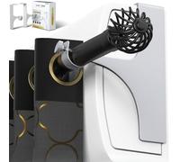LA MAISON DORÉE | Ensemble de 2 Supports pour tringle à rideaux spécial coffre de volet roulant | Nouvelle Fixation adhésive ultra-puissante | Compatible tringle 19 à 28 mm | En Métal Solide (ARGENT)