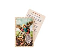 La Maison Du Chrétien Carte de Prière Plastifiée Médaille Argentée Archange Saint Michel