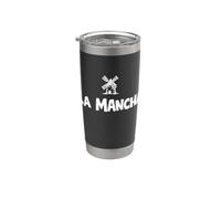 La Mancha Moulin à vent espagnol Don Quichotte Blanc Gobelet isotherme en acier inoxydable double paroi