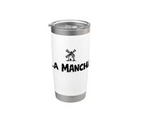 La Mancha Moulin à vent espagnol Don Quichotte Imprimé Noir Gobelet isotherme en acier inoxydable double paroi