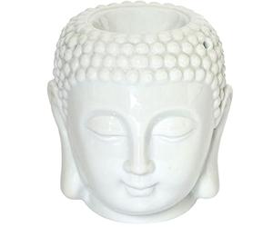 La Manufacture des Senteurs 41-2H-006 Diffuseur de Parfum Brûleur à Bougie Bouddha Blanc Céramique D10,5 x H11,5 cm