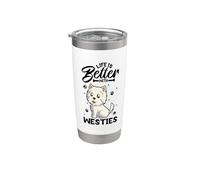 La meilleure vie avec un West Highland Terrier Gobelet isotherme en acier inoxydable double paroi