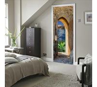 La Mer à L'ExtéRieur Du Palais Auto-Adhésif Sticker Porte Poster de Porte 73x205 cm Effets Visuels Autocollants de Décoration pour intérieure Bureau Chambre à Coucher Salon Art Papier Peint Peintures