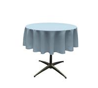 La Nappe Ronde en Lin Polyester en Popeline, Polyester, Lumière Bleue, 147.30000000000001 x 147.30000000000001 x 0.04 cm