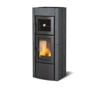 Poêle à bois La Nordica Ester Forno Evo 8,2 kW avec compartiment de cuisson Revêtement en Pierre Vulcan