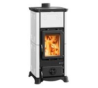 Poêle à bois La Nordica Emiliana.165 6,5 kW Revêtement en majolique, blanc infinity