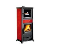 Poêle à bois La Nordica Rossella Plus Forno.165 9,4 kW Avec compartiment de cuisson céramique bordeaux