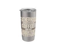 La paternité sponsorisée par Coffee And My Daughter's Attitude Gobelet isotherme en acier inoxydable double paroi