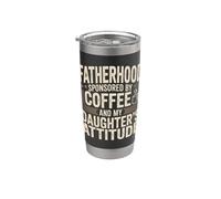 La paternité sponsorisée par Coffee And My Daughter's Attitude Gobelet isotherme en acier inoxydable double paroi