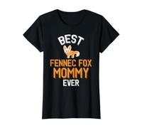La Plus Mignonne Maman Fennec Fox T-Shirt Graphique avec Valeur, Femme, Noir, M