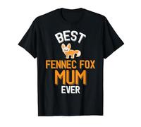 La Plus Mignonne Maman Fennec Fox T-Shirt Graphique avec Valeur, Homme, Noir, M