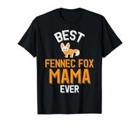 La Plus Mignonne Maman Fennec Fox T-Shirt Graphique avec Valeur, Homme, Noir, M