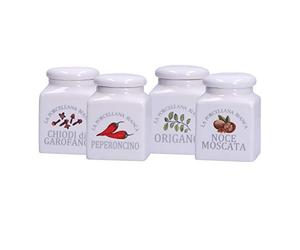 LA PORCELLANA BIANCA - Boîtes en Porcelaine 4 Pièces dans Gift Box - Conservation, Bocaux et Récipients - 6,5 x 9,5 cm