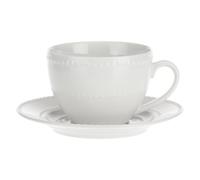 La Porcellana Bianca Colline Tasse Thé avec Soucoupe 350ml Blanc Porcelaine