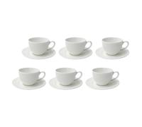LA PORCELLANA BIANCA - Ensemble de café réel 6 Pcs avec soucoupe 100 cc, New Bone Chine