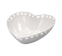 La porcellana bianca pb LA PORCELAINE BLANCHE Valentino Bol en forme de coeur perfore 21 x 20 x 7 cm en Gift Box
