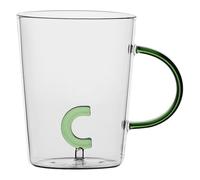 LA PORCELLANA BIANCA - Tasse lettre 'C' en verre borosilicate, capacité 400 cc, collection Allalettre