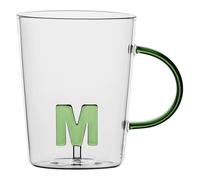LA PORCELLANA BIANCA - Tasse lettre 'M' en verre borosilicate, capacité 400 cc, collection Allalettre
