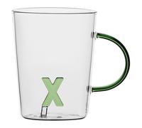 LA PORCELLANA BIANCA - Tasse lettre X en verre borosilicate, capacité 400 cc, collection Allalettre