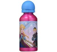 La reine des neiges - Gourde en aluminium pour enfants, gourde avec couvercle d'environ 400 ml, anti-fuite, idéale pour l'école, le sport et les loisirs