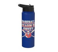 La saison de baseball est amusante avec un casque de frappeur à la crème glacée Stainless Steel Insulated Water Bottle