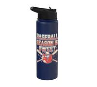 La saison de baseball est amusante avec un casque de frappeur à la crème glacée Stainless Steel Insulated Water Bottle